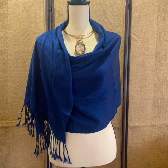 Pashmina Shawl/Wrap- Royal Blue - Picture 2 of 8